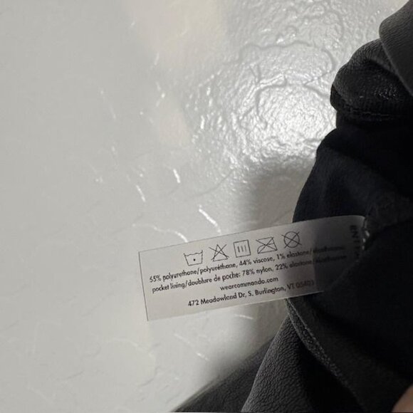 Commando Faux Leather Jogger Pants Womens XS Black Pull On Elastic Waist Pockets - Picture 5 of 8